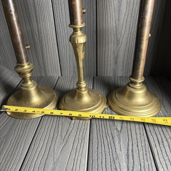 Vintage set of 3 of Heavy Brass Candle Sticks by SARREID Ltd Korea (Ducks 2/3) - Picture 5 of 16